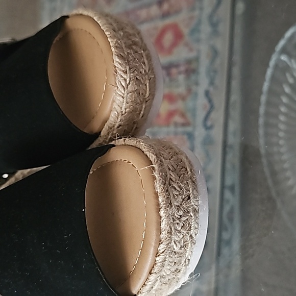 Soda Velvety‎ Black Jute White Sole Platform Sandals Shoes - 6 - Picture 3 of 6